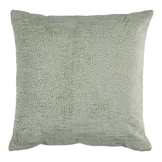Schumacher X Caroline Z Hurley Menemsha 18" Pillow in Mineral For Sale