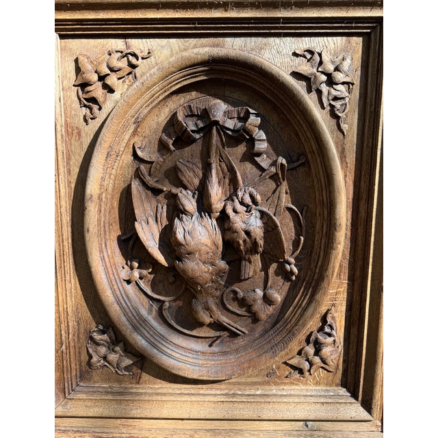 French Carved Oak Hunting Cupboard, 1860 For Sale - Image 6 of 18