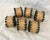Farmhouse Set of 6 Beaded Rattan Napkin Rings For Sale - Image 3 of 4