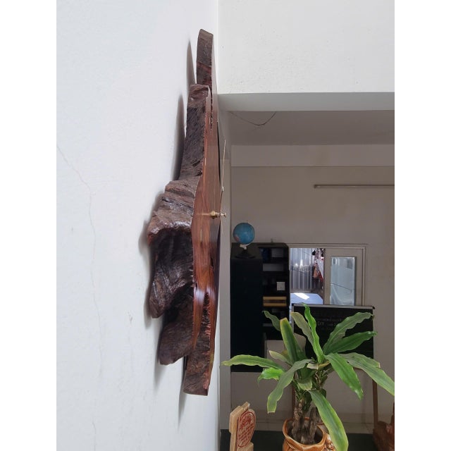 Rustic Moonlight Reverie – One-of-a-Kind Handcrafted Driftwood Wall Clock Sculpture For Sale - Image 3 of 18