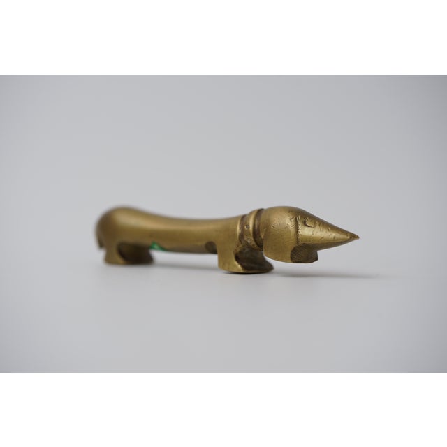 Mid-Century Modern Vintage Brass Bottle Opener in the shape of a Dachshund by Walter Bosse for Herta Baller, 1950s For Sale - Image 3 of 11