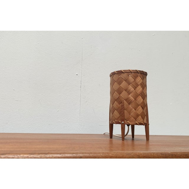 Mid-Century Swedish Wooden Veneer Table Lamp from Vamhus, 1960s For Sale - Image 5 of 18