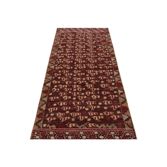 Tribal Rug & Kilim’s Tribal Style Runner Rug in Red and Gold Geometric Patterns For Sale - Image 3 of 7