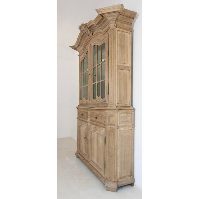 18th Century Provincial Buffet À Deux Corps Cabinet in Bleached Oak For Sale - Image 9 of 18