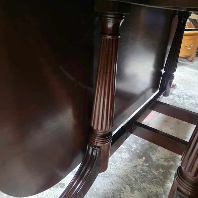 Late 20th Century Baker Furniture Williamsburg Reproduction Mahogany Drop-Leaf Dining Table For Sale - Image 13 of 13