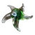 1980s Signed Oggeti Italy Green Swirl Art Glass Star Fish Paperweight For Sale