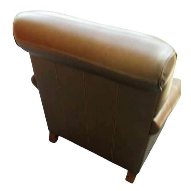 Thomasville Some Pieces of Furniture Fill a Room. A Thomasville Leather Club Chair Defines It. For Sale - Image 4 of 7