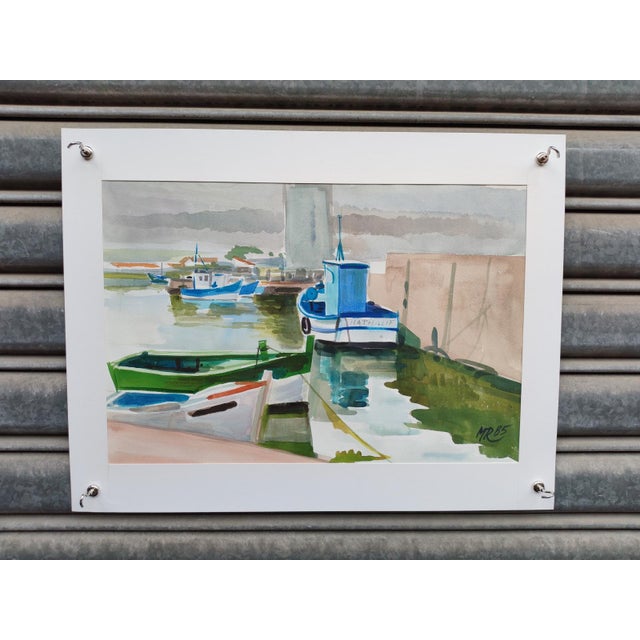 Michel roubille, L'Île d'Yeu, 1985, Watercolor For Sale - Image 6 of 6