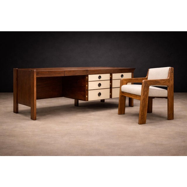 Designed by Jorge Zalszupin for the iconic Hotel Nacional in Rio de Janeiro, this armchair embodies the refined...