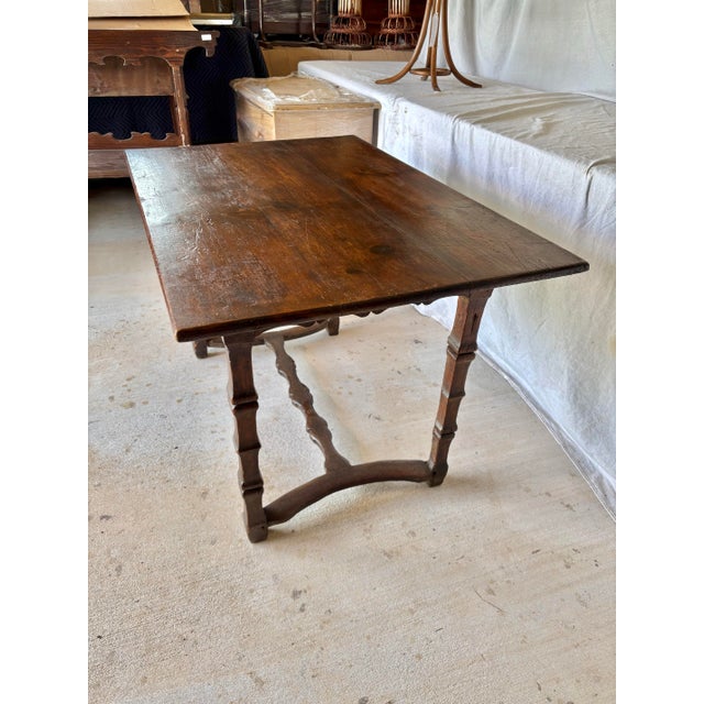 Late 19th Century French Pine Trestle Side Table For Sale - Image 6 of 13