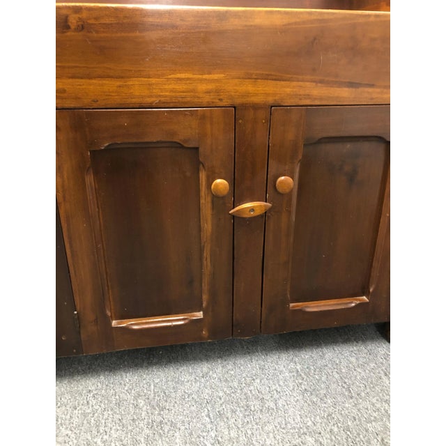 Brown Vintage Dry Sink/Hutch Cabinet With Copper Lining For Sale - Image 8 of 13