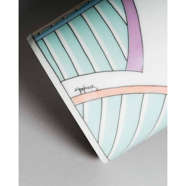 Vintage Century New Wave Porcelain Vase and Bowl Set by Tapio Wirkkala & Dorothy Hafner for Rosenthal Studio-Line, Germany, 1980s, Set of 2 For Sale - Image 13 of 18