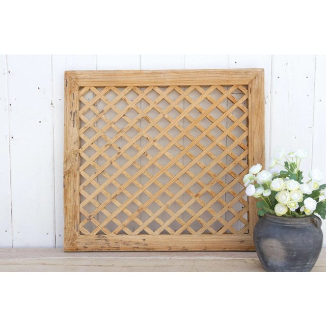 Chinese Antique Bleached Wood Chinese Window For Sale - Image 3 of 9