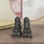 Bronze Pair of Miniature Bronze Guardian Lions – 1.8" Foo Dog Statues on Pedestals For Sale - Image 8 of 9