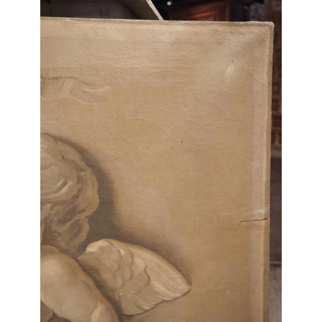 Early 19th Century Antique French Neoclassical Grisaille Overdoor Painting, Circa 1815 For Sale - Image 5 of 13