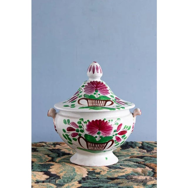 Basket of Flowers Tureen by Les Islettes Faience For Sale - Image 9 of 9