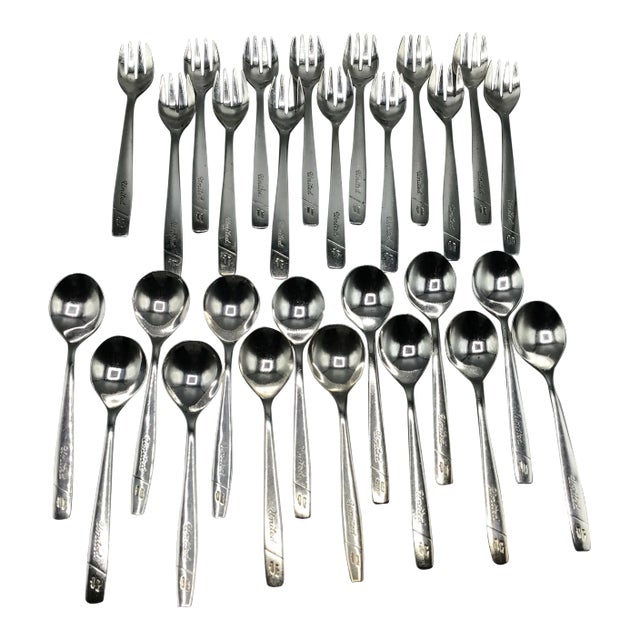 Vintage United Airlines Silver Plated Set of 14 Forks and 14