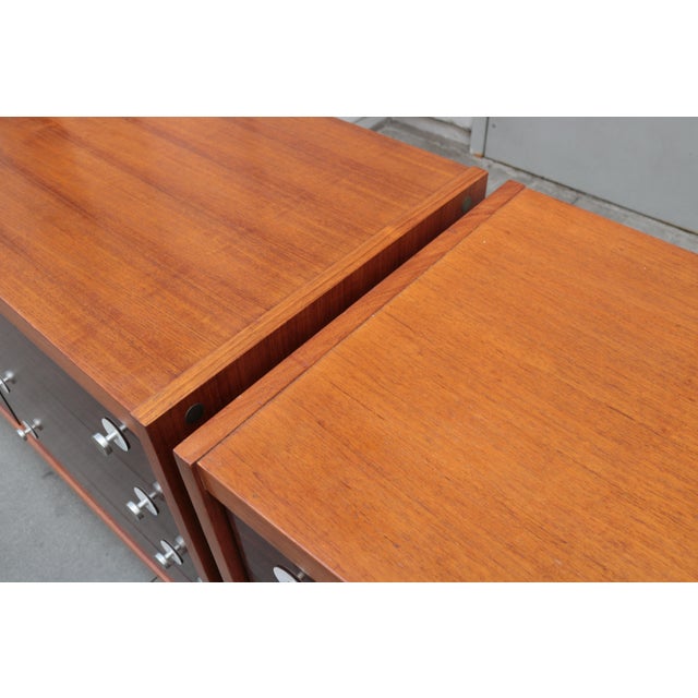 Brown 1960s Pair of Italian Modernist Chest of Drawers For Sale - Image 8 of 15