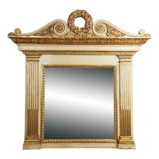 Lacquered and Gilded Fireplace Mirror For Sale