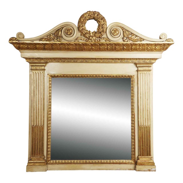 Lacquered and Gilded Fireplace Mirror For Sale