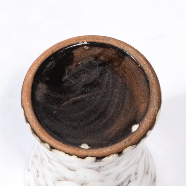 Mid-Century Modernist White and Earth Toned Ceramic Vase For Sale - Image 11 of 13