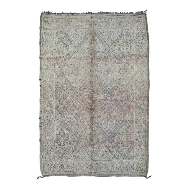 Vintage Moroccan Beni M'Guild Wool Rug - 10.6 X 6.8 Ft For Sale