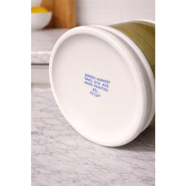 Vintage Jarden Harvest Limited Edition Hand-Painted Ceramic Cookie Jar for Saks Fifth Avenue, 55/1325 For Sale - Image 4 of 7