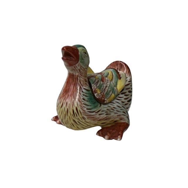 Vintage Oriental Handmade Mix Color Ceramic Water Duck Display Figure For Sale In San Francisco - Image 6 of 9