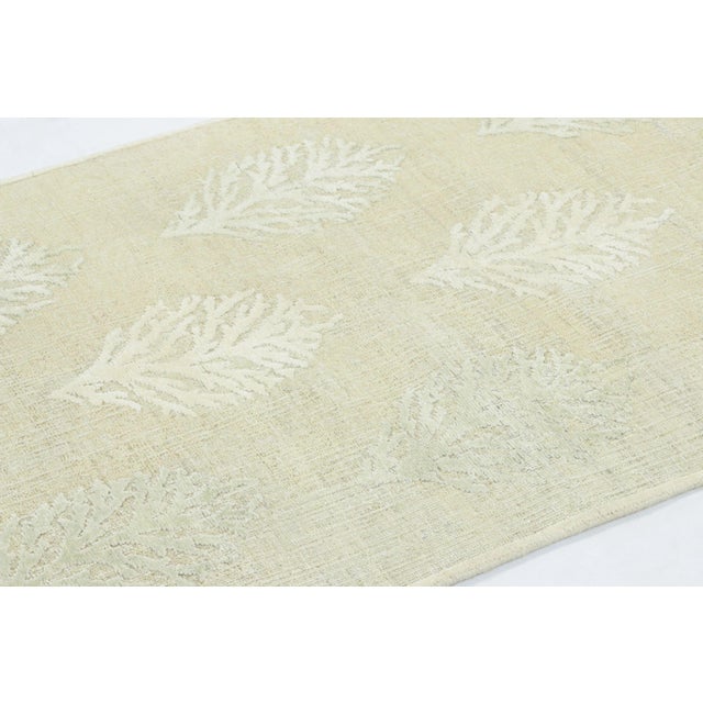 Rug & Kilim Rug & Kilim’s Block Print Runner Rug With Beige and Sage Green Floral Pattern For Sale - Image 4 of 7