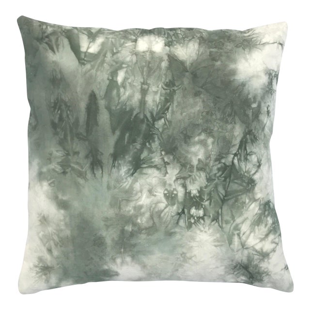 Sage Green Marbled Green Shibori Throw Pillow Chairish