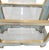 Mid-Century Modern Vintage Custom Painted Baby Blue Gold Arched Pencil Reed Glass Shelving Unit Etagere For Sale - Image 3 of 13