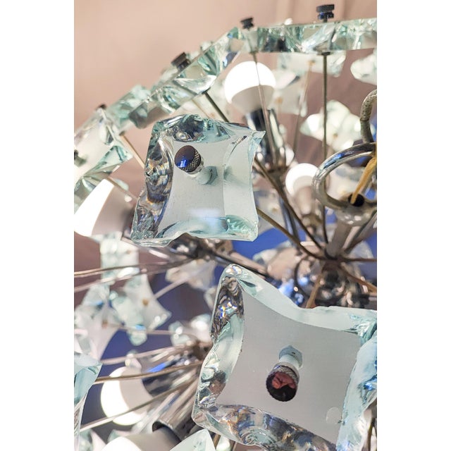 1960s Sputnik Chandelier in Cut Glass from Fontana Arte, 1960 For Sale - Image 5 of 11