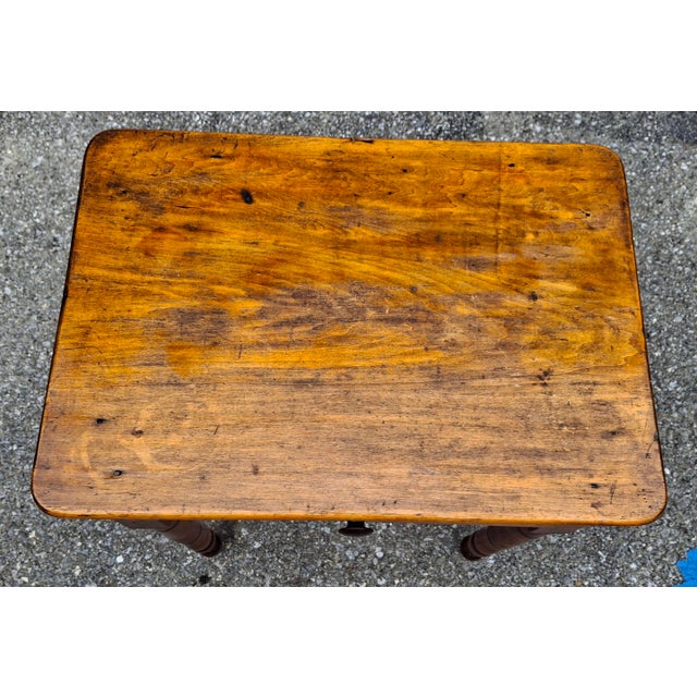 American Early American Style Pine Single Drawer Side Table, Circa 1880s For Sale - Image 3 of 13