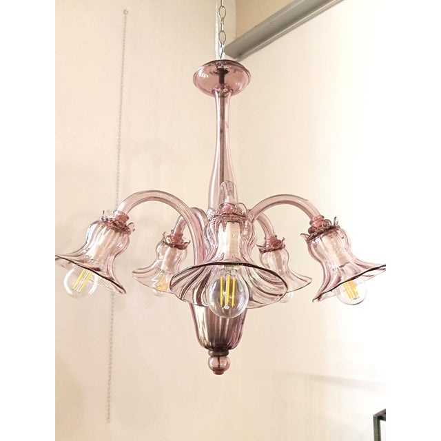 1930s Vintage Murano Glass Chandelier, 1930s For Sale - Image 5 of 5