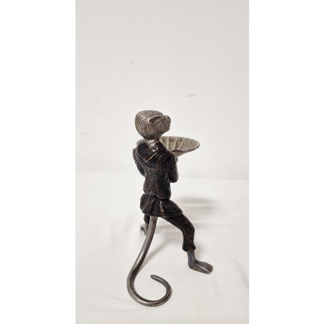 Metal Monkey Butler Candleholders in Bronze, 1890s, Set of 2 For Sale - Image 7 of 15