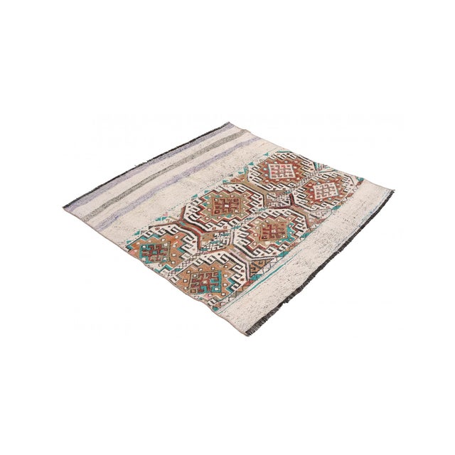 Handwoven vintage decorative kilim rug from Marash region of Turkey. Approximately 50-60 years old. In good condition....