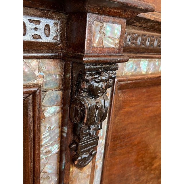 Black French Napoleon III Black Carved Ebonized Bed With Cherubs For Sale - Image 8 of 12