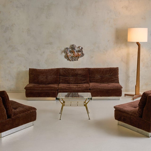 Italian Lounge Chair in Original Chestnut Upholstery, 1970s - 5 Available For Sale - Image 11 of 13