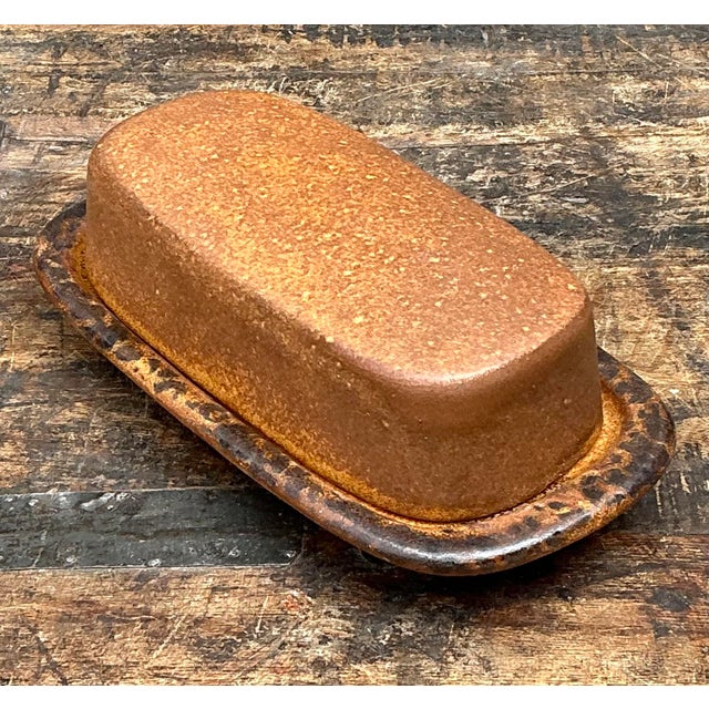 Vintage McCoy Glazed Ceramic Butter Dish For Sale In West Palm - Image 6 of 12