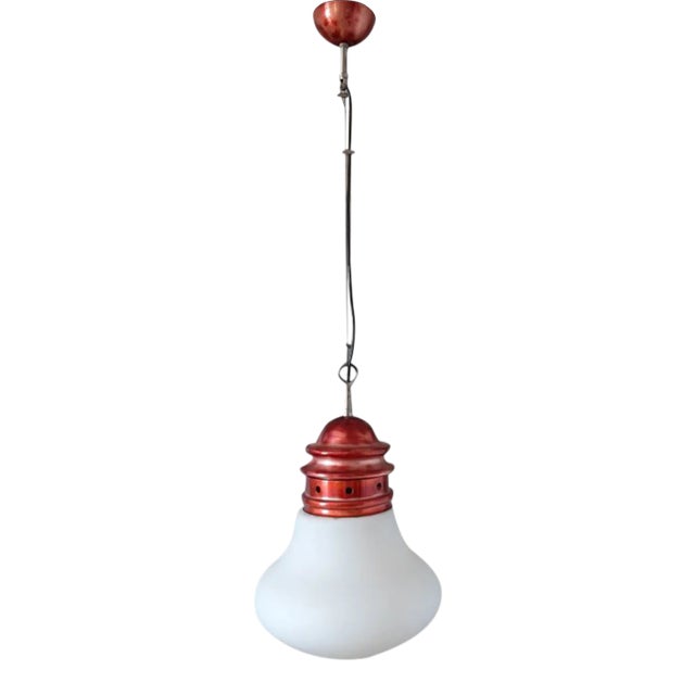 Italian Glass Bulb Pendant Lamp, 1960s For Sale