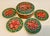 Green Vintage Hand Painted Paper Mâche Coasters Set With Box - Set of 5 For Sale - Image 8 of 8