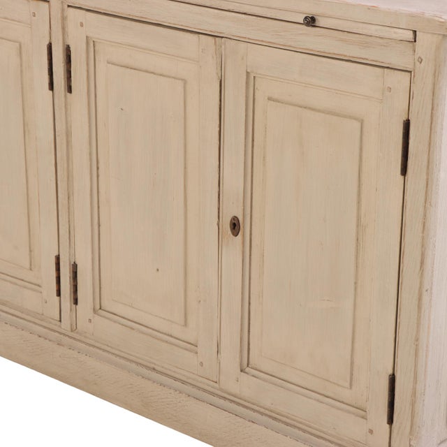 Wood 19th Century French Painted Two-Piece Bookcase Cabinet For Sale - Image 7 of 9