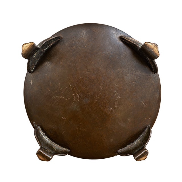 Late 20th Century Antique 19th C. Chinese Bronze Tripod Narcissus Basin With Qing Family Seal For Sale - Image 5 of 5