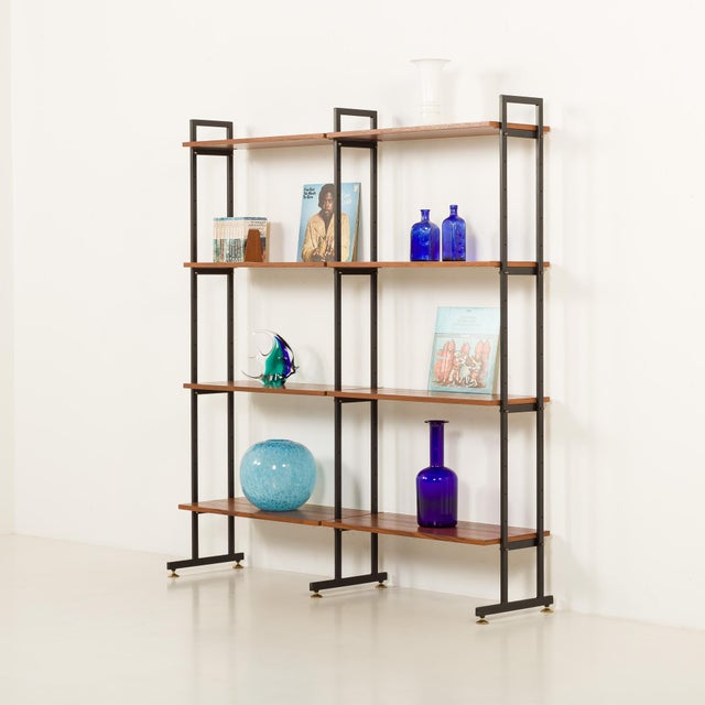 Italian Freestanding Shelving Unit in Teak, 1970s For Sale - Image 11 of 11