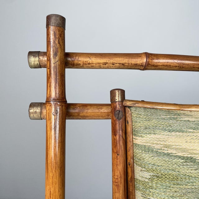 Art Deco Italian Armchairs in Fabric and Bamboo, 1930s, Set of 2 For Sale - Image 6 of 18