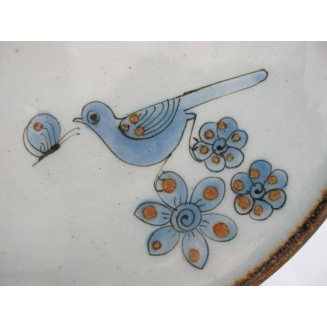 Ken Edwards El Palomar Blue Bird Mexico Folk Art 11 3/4" Pottery Charger Plate For Sale In Portland, OR - Image 6 of 8