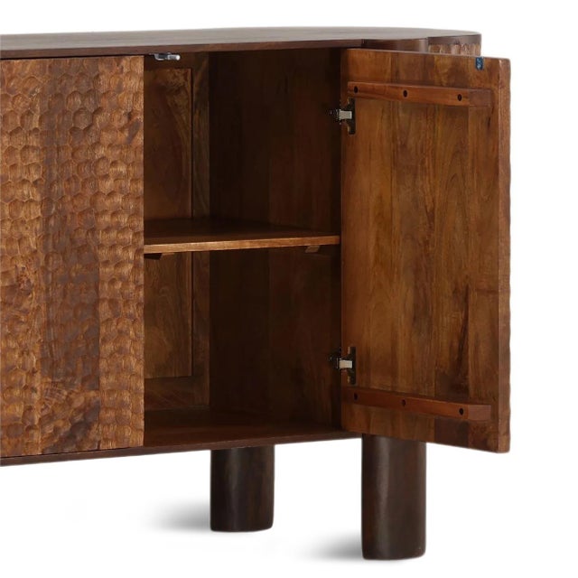 Textured Wood Organic Oval Sideboard For Sale In Los Angeles - Image 6 of 8
