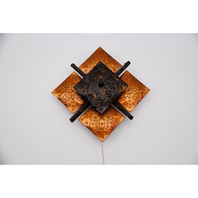 Mid-Century Modern Wall Lamp in Iron and Copper, 1960s For Sale - Image 6 of 11