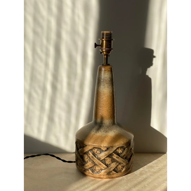 1960s Large Brown Ceramic Table Lamp from Søholm, 1960s For Sale - Image 5 of 7