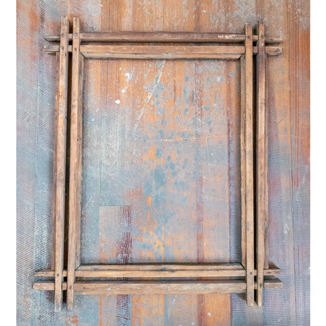 20th Century American Black and Gold Carved Pine Tramp Folk Art Picture Frame For Sale - Image 9 of 10